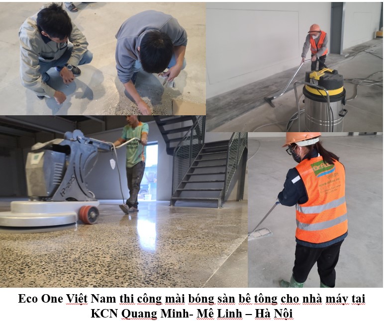 Eco One Việt Nam thi công mài bóng sàn bê tông cho nhà máy tại KCN Quang Minh- Mê Linh – Hà Nội Eco One Việt Nam thi công mài bóng sàn bê tông cho nhà máy tại KCN Quang Minh- Mê Linh – Hà Nội